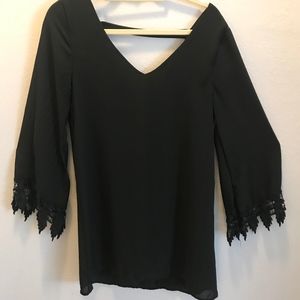 Black long sleeve dress w/ lace sleeves